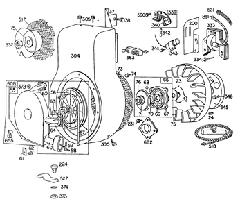 Blower Hsg,rewind,electrical Diagram and Parts List for 170400-0194-XX  Briggs and Stratton Engine